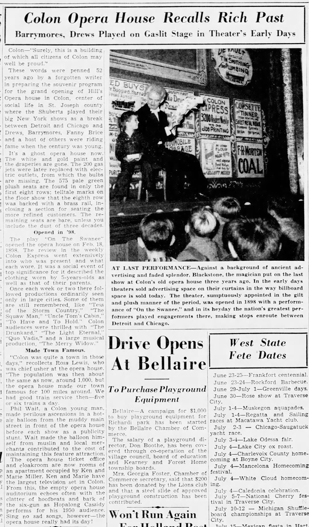 Hills Opera House - June 1950 (newer photo)